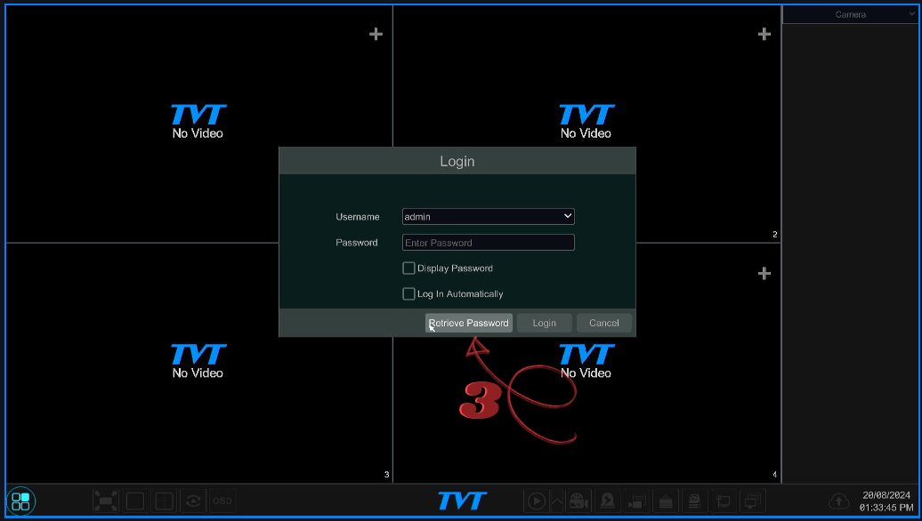 آموزش ریست پسورد DVR تی وی تی TVT